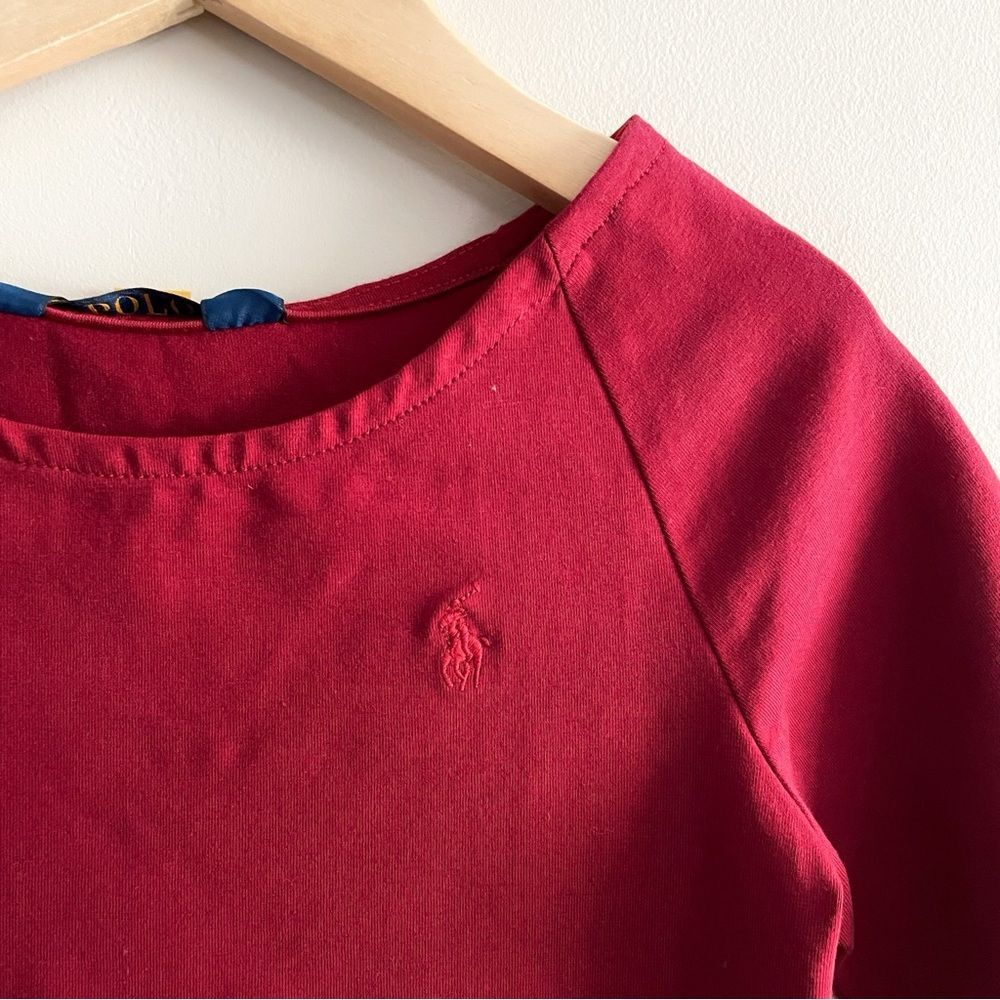 NWT Polo Ralph Lauren Girls Dress Size 6 Red Pleated Skirt Cotton Knit Holiday - Picture 3 of 9